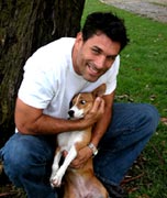 James Hyde with  his dog